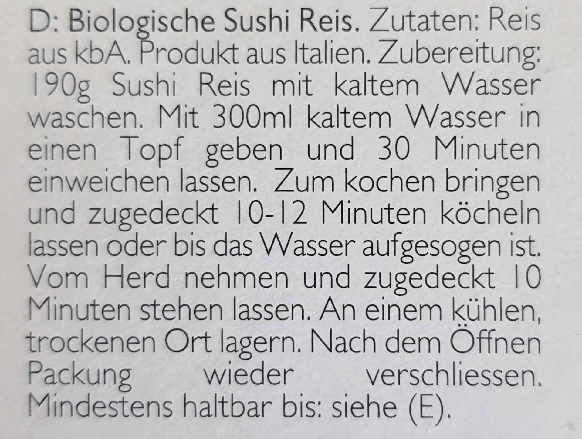 Sushi Reis (weiß)