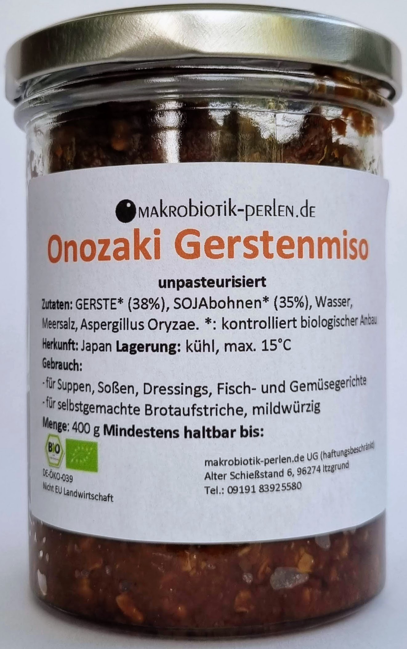 Onozaki Gerstenmiso (unpasteurisiert, im Glas)