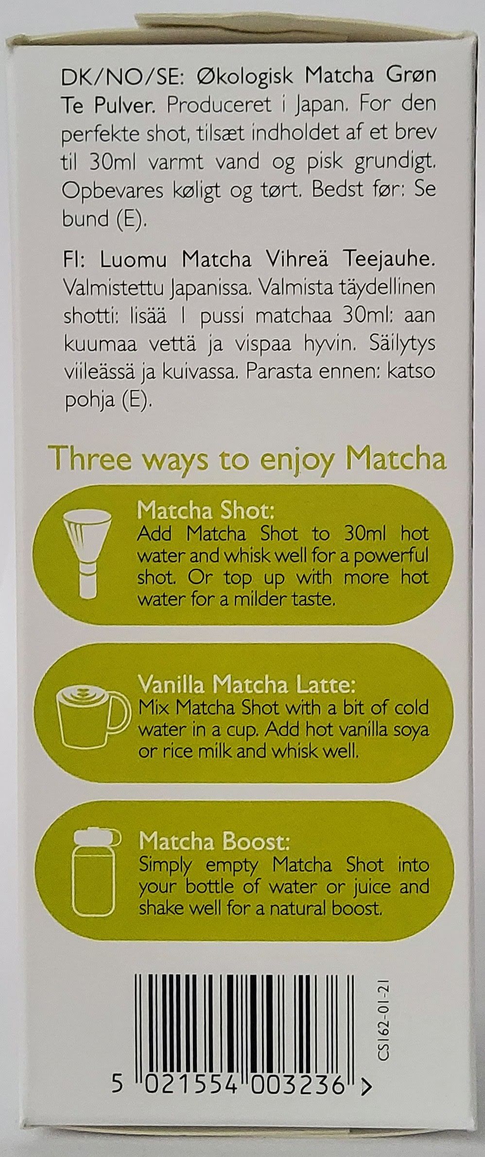 Japanischer Matcha Shot (Premium Grade Grünteepulver, 8 Beutel je 1g)
