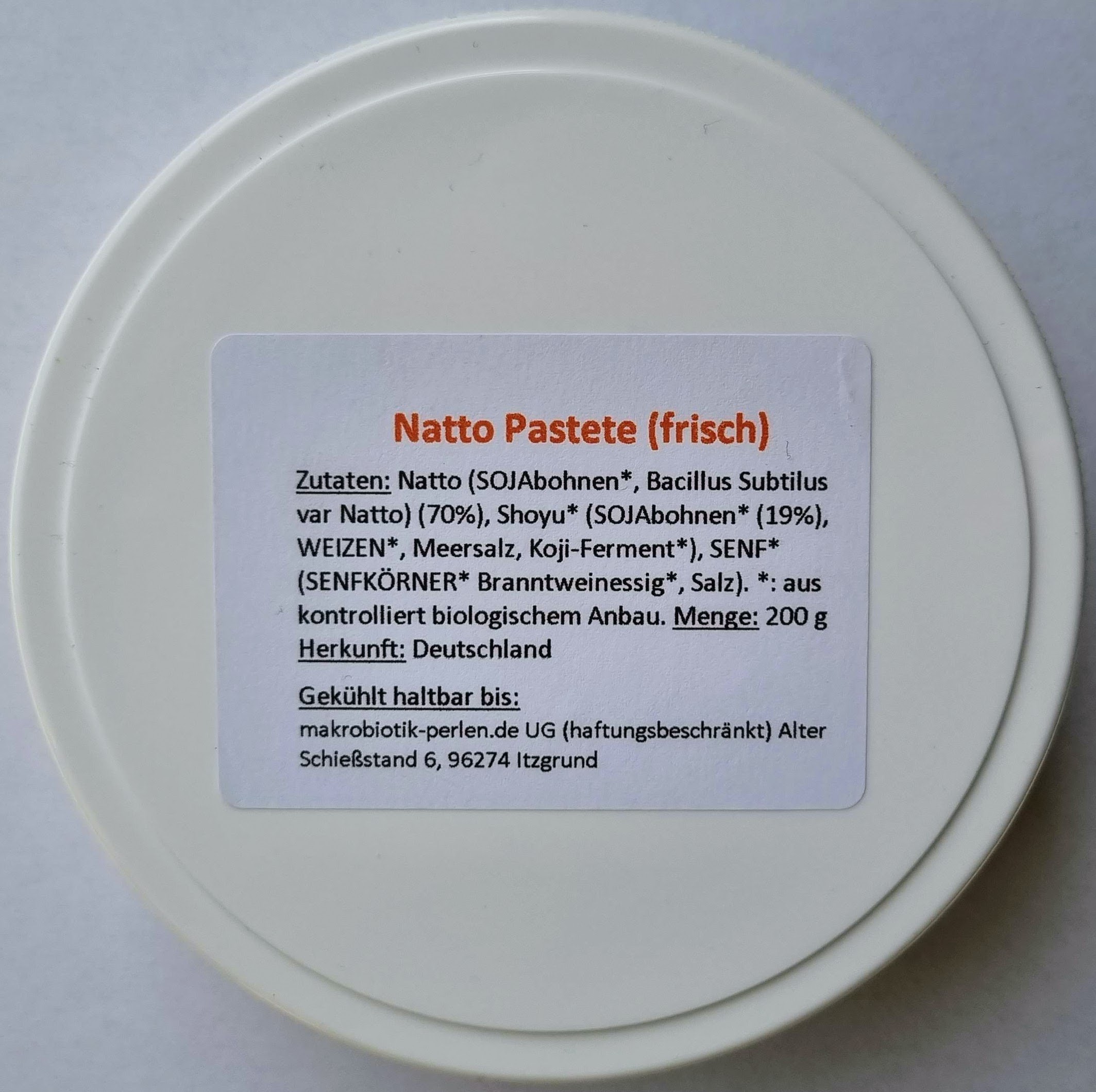Natto Pastete (frisch, in der Vorratsdose)