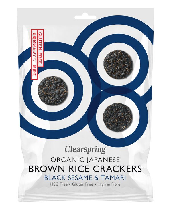 Reis Cräcker mit schwarzem Sesam (japanisch)