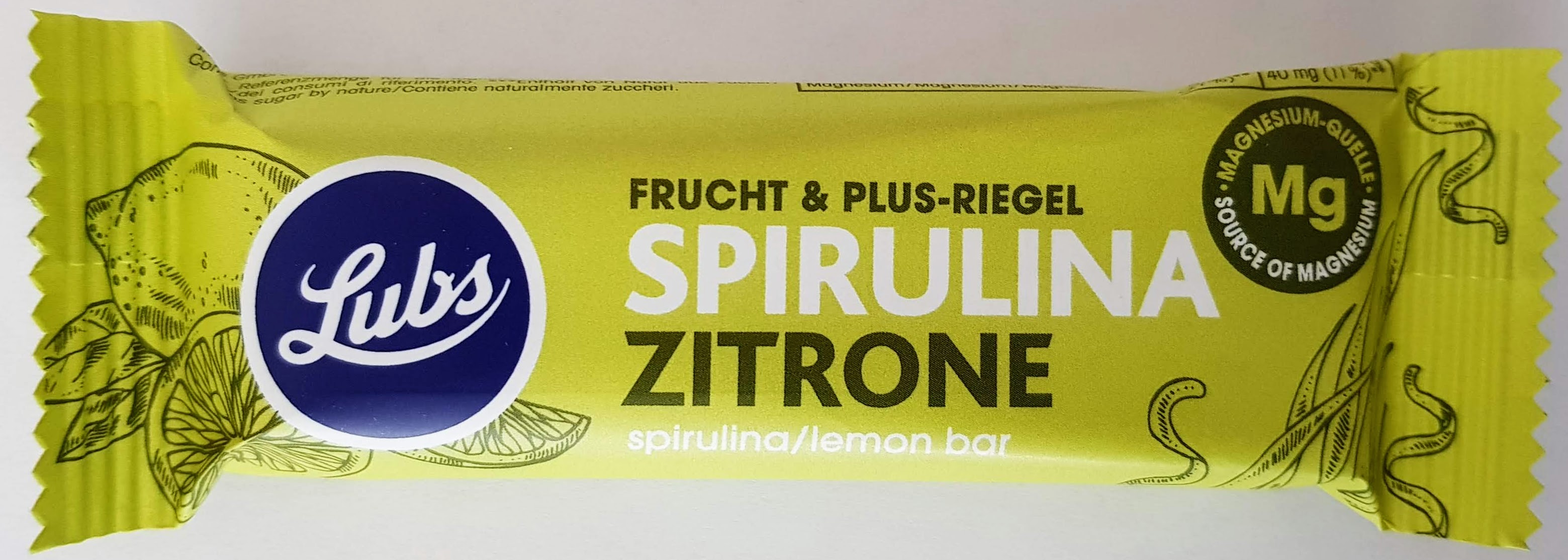 Fruchtriegel Frucht & Plus-Riegel Spirulina Zitrone
