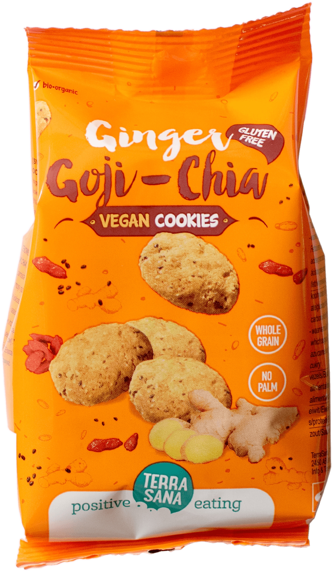 Cookies mit Ingwer, Goji & Chia (vegan)